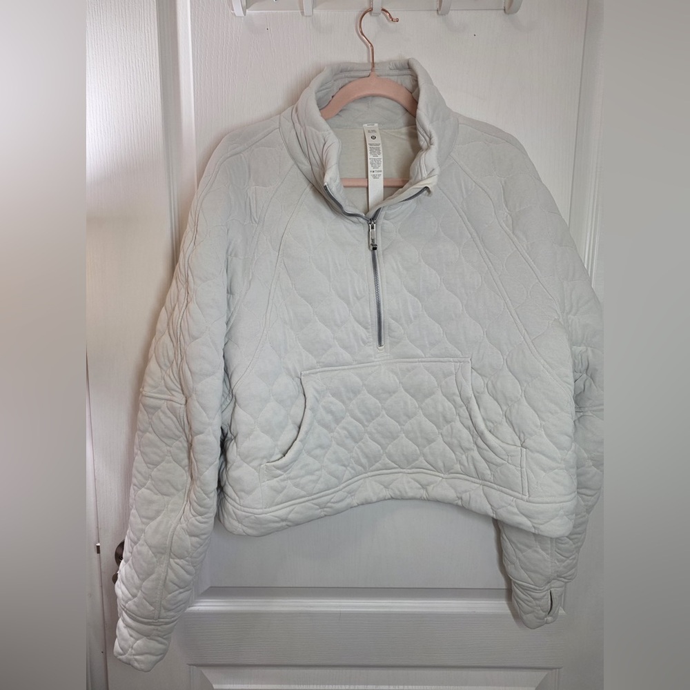 Lululemon✨Scuba Oversized Quilted Half Zip✨Plush Insulated Bone cream✨ NEW✨XL - Picture 8 of 16